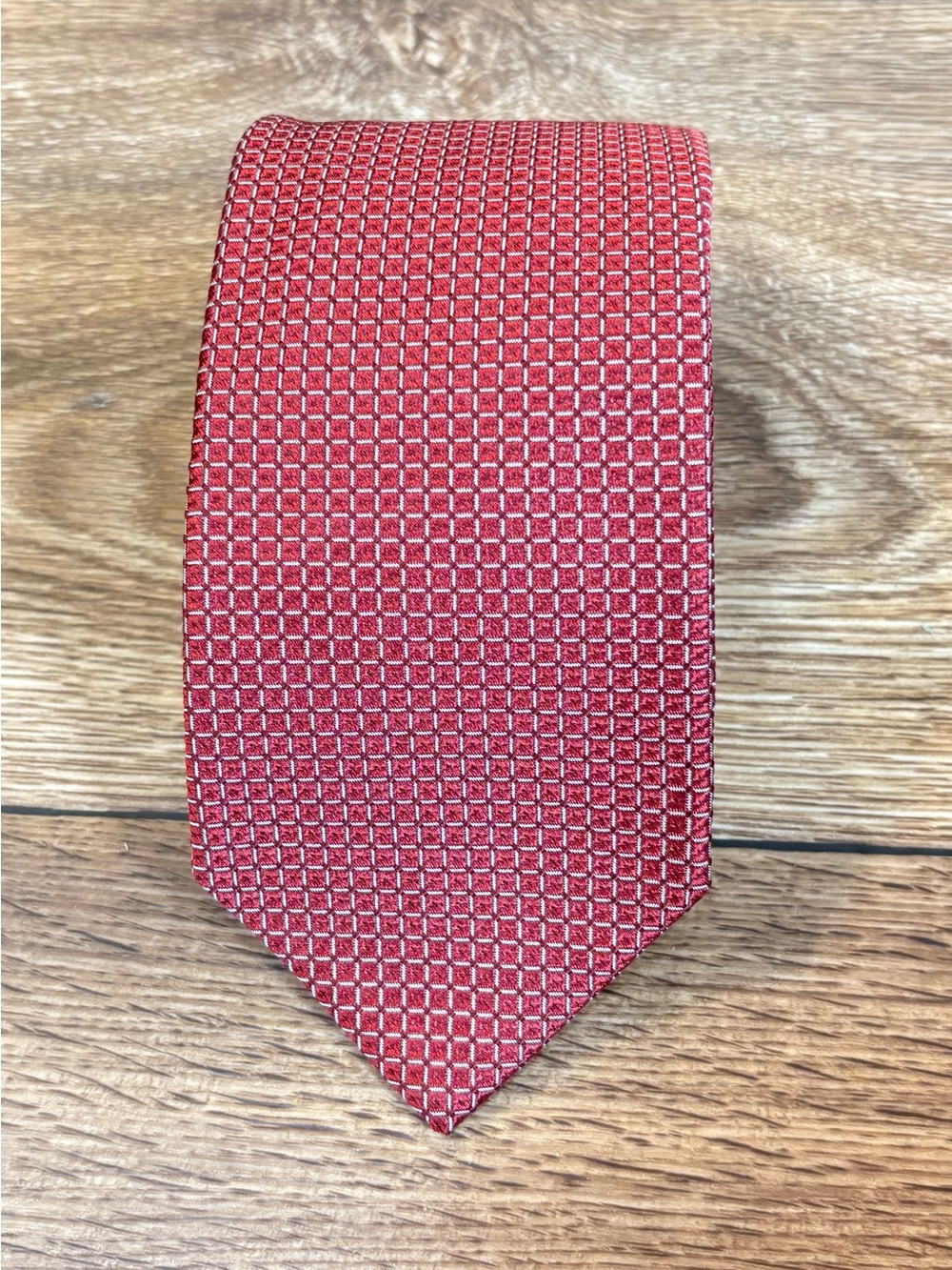 Brooks Brothers Silk Tie Burgundy Geometric Preppy Old Money Made USA